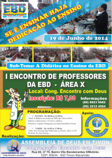 I ENCONTRO DE PROFESSORES DA EBD- AREA X